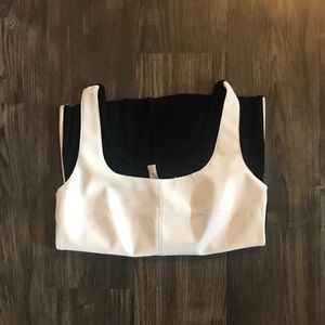 Bailey 44 White and Black Faux Leather Tank